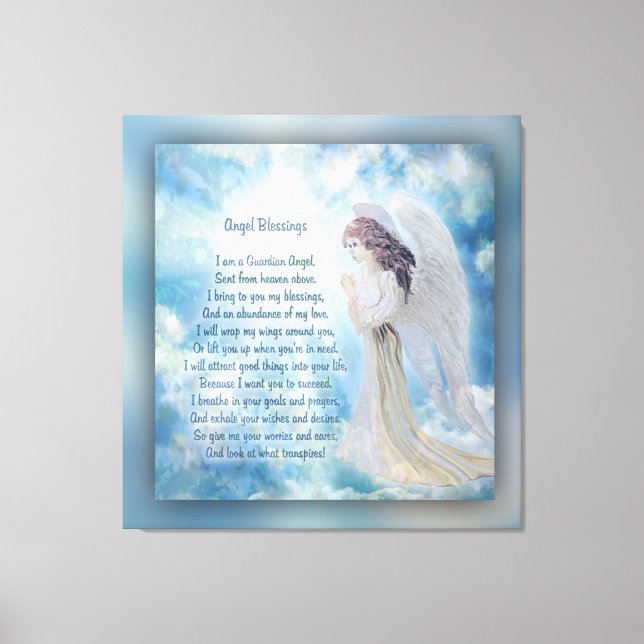 Angel Blessings Poem Canvas Print (Front)