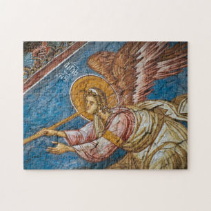 Angel Blowing a Trumpet Orthodox Christian Icon    Jigsaw Puzzle