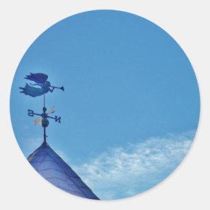 Angel BLOWING HORN WEATHER VANE Classic Round Sticker