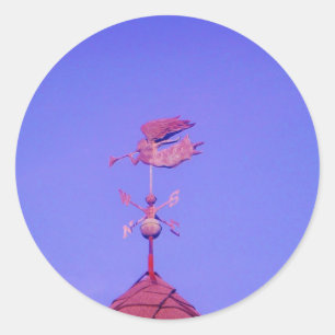 Angel BLOWING HORN WEATHER VANE Classic Round Sticker