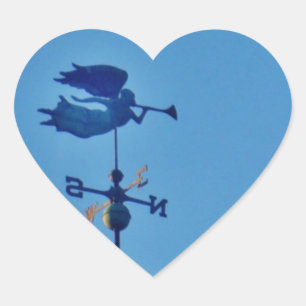 Angel BLOWING HORN WEATHER VANE Heart Sticker