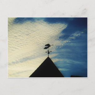 Angel BLOWING HORN WEATHER VANE Postcard