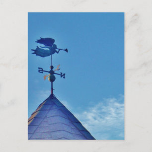Angel BLOWING HORN WEATHER VANE Postcard