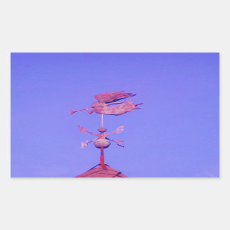 Angel BLOWING HORN WEATHER VANE Rectangular Sticker