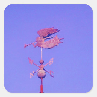 Angel BLOWING HORN WEATHER VANE Square Sticker