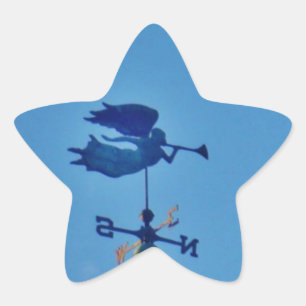 Angel BLOWING HORN WEATHER VANE Star Sticker