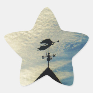 Angel BLOWING HORN WEATHER VANE Star Sticker