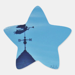Angel BLOWING HORN WEATHER VANE Star Sticker