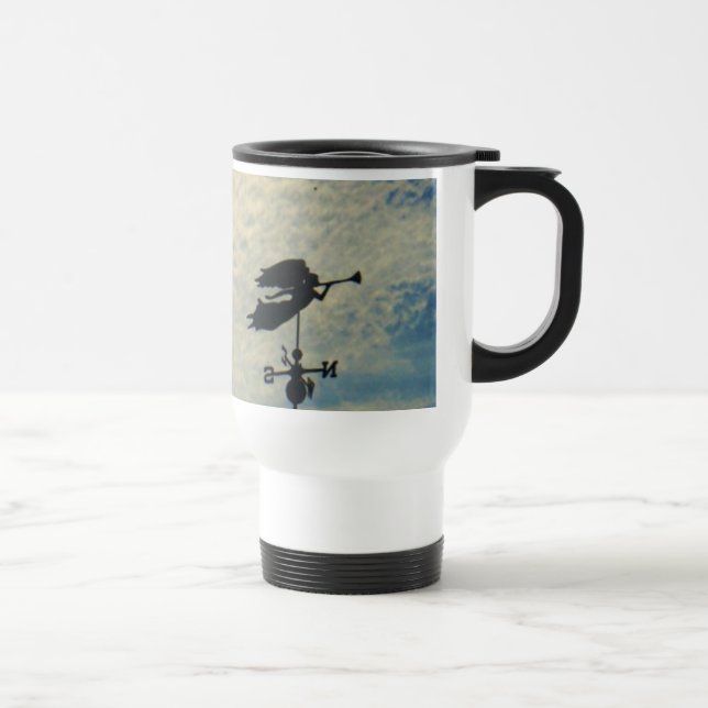 Angel BLOWING HORN WEATHER VANE Travel Mug (Right)