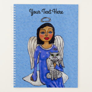 Angel Blue Dress White Stars White Cat Cloud Planner