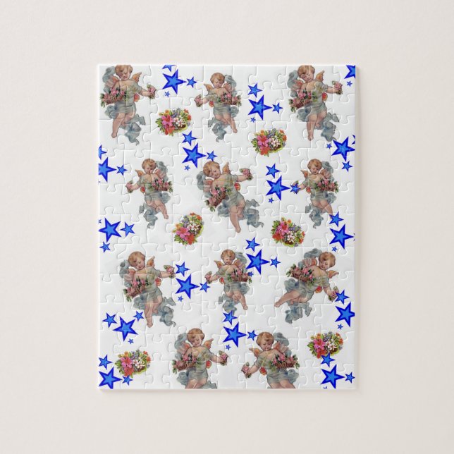 Angel Blue Stars Jigsaw Puzzle (Vertical)