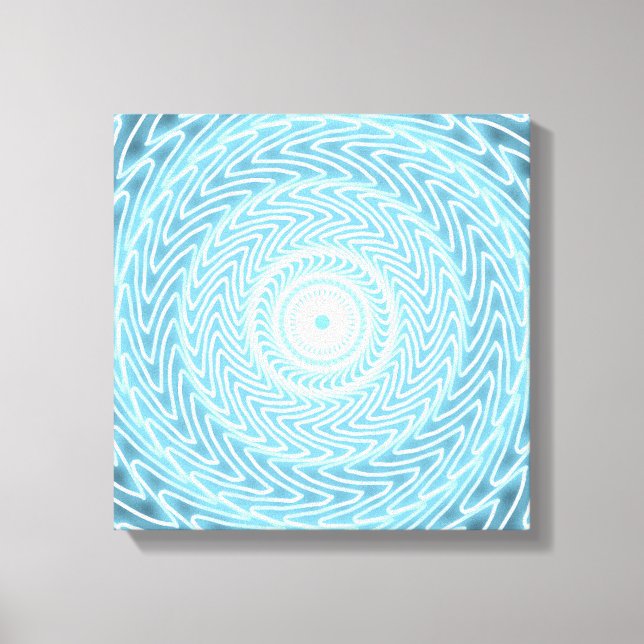 Angel blue teal swirl pattern canvas print (Front)