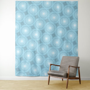 Angel blue teal swirl pattern tapestry