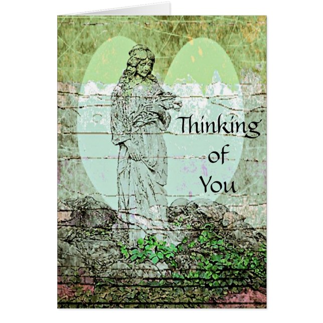 Angel Bouquet Thinking of You Greeting Card (Front)