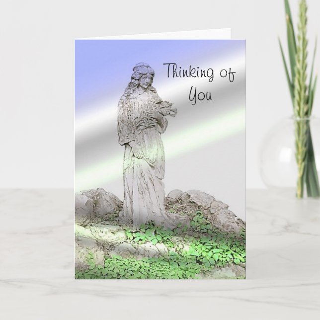 Angel Bouquet Thinking of You Thank You Card (Front)