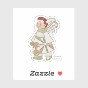Angel Boy and Bunny Sticker