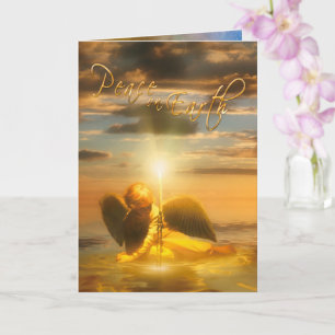 Angel Boy Christmas "PEACE ON EARTH" Card