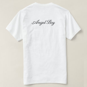 Angel Boy Elegant Black Script Typography Design T-Shirt