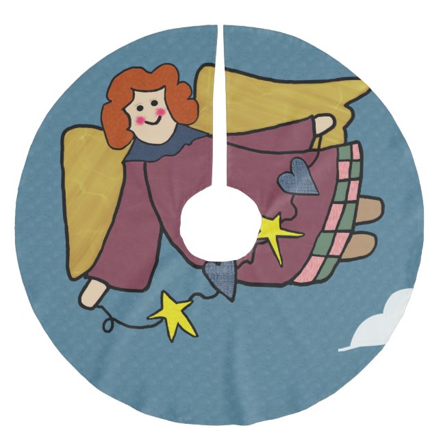 Angel Brushed Polyester Tree Skirt (Front)