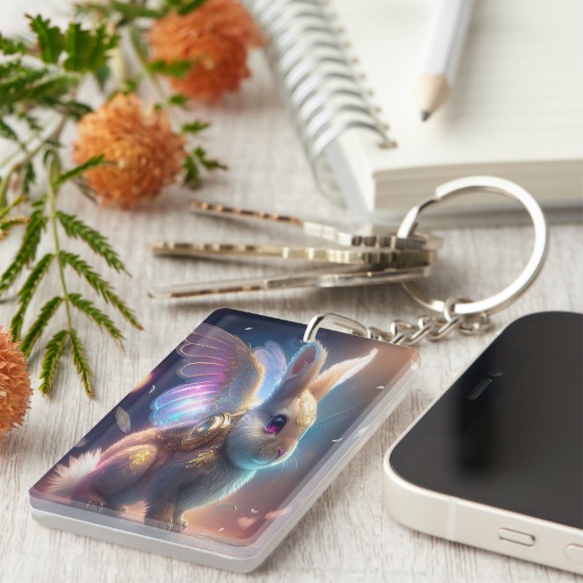 Angel Bunny Key Ring (Front Right)