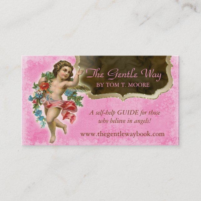 Angel Business Card Christian Spiritual Pink (Front)