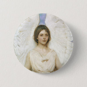 Angel by Abbott Thayer, Vintage Victorian Fine Art 6 Cm Round Badge