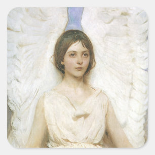 Angel by Abbott Thayer, Vintage Victorian Fine Art Square Sticker