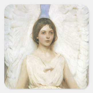 Angel by Abbott Thayer, Vintage Victorian Fine Art Square Sticker