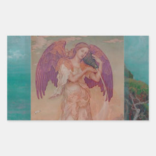 Angel by Ocean Rectangular Sticker