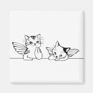 Angel Cat Boring Christmas Magnet
