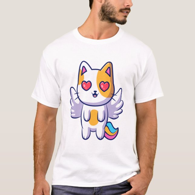 Angel Cat Flying T-Shirt (Front)