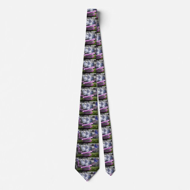 angel cat mens neck tie (Front)