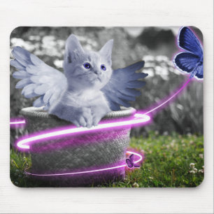 angel cat mouse mat