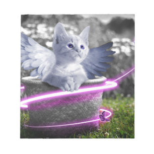 angel cat notepad