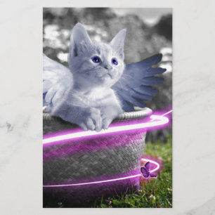 angel cat stationery