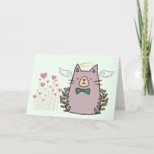 Angel Cat Sympathy Card for Pet Loss