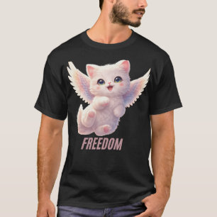 Angel Cat Wings Freedom Kawaii Aesthetic Art T-Shirt