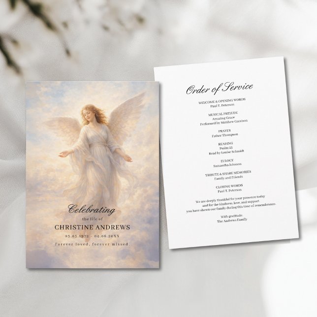 Angel Celebration of Life Funeral Program Programme (Angel Celebration of Life Funeral Program)