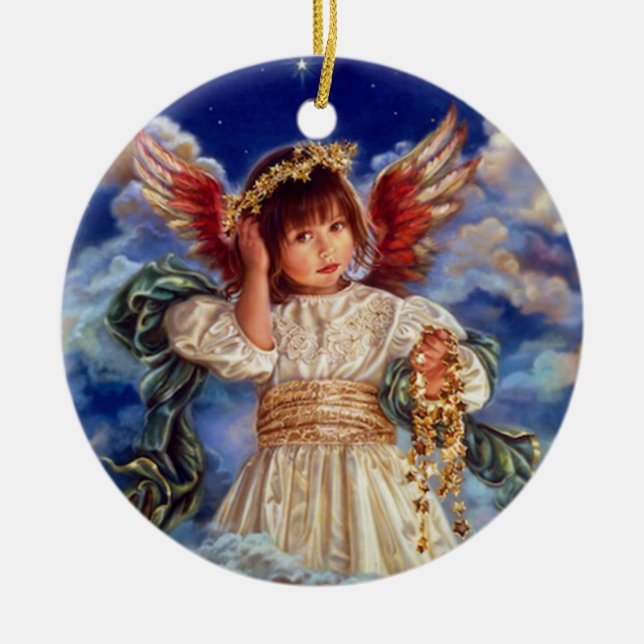 angel ceramic tree decoration (Front)