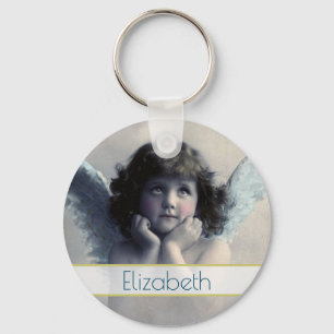Angel Cherub Holding Her Face In Her Hands Key Ring