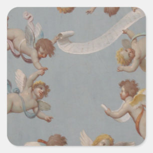 Angel Cherubs Whimsical Renaissance Square Sticker