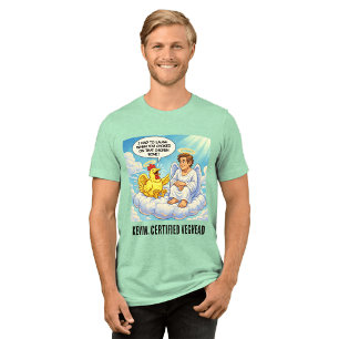 Angel Chicken in Heaven Joke Tri-Blend Shirt