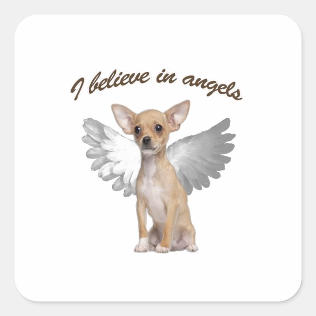 Angel Chihuahua Square Sticker (Front)