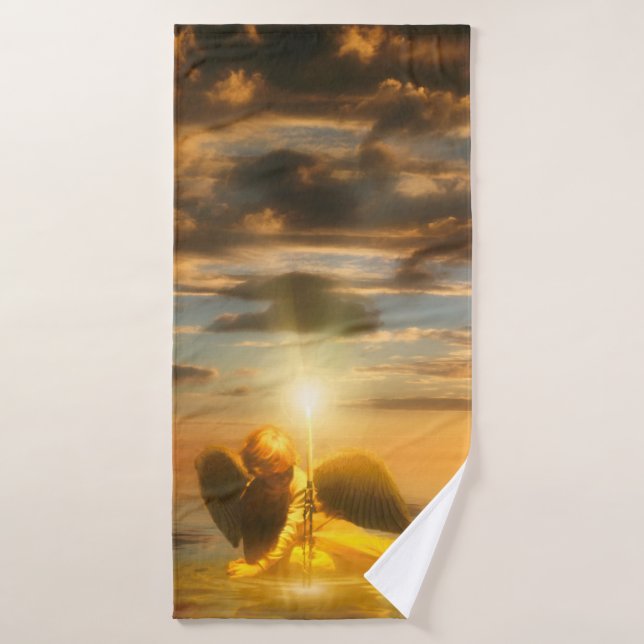 Angel Child LIGHT THE WORLD Bath Towel (Bath Towel)