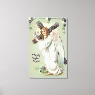 Angel Christian Cross Forget Me Not Canvas Print