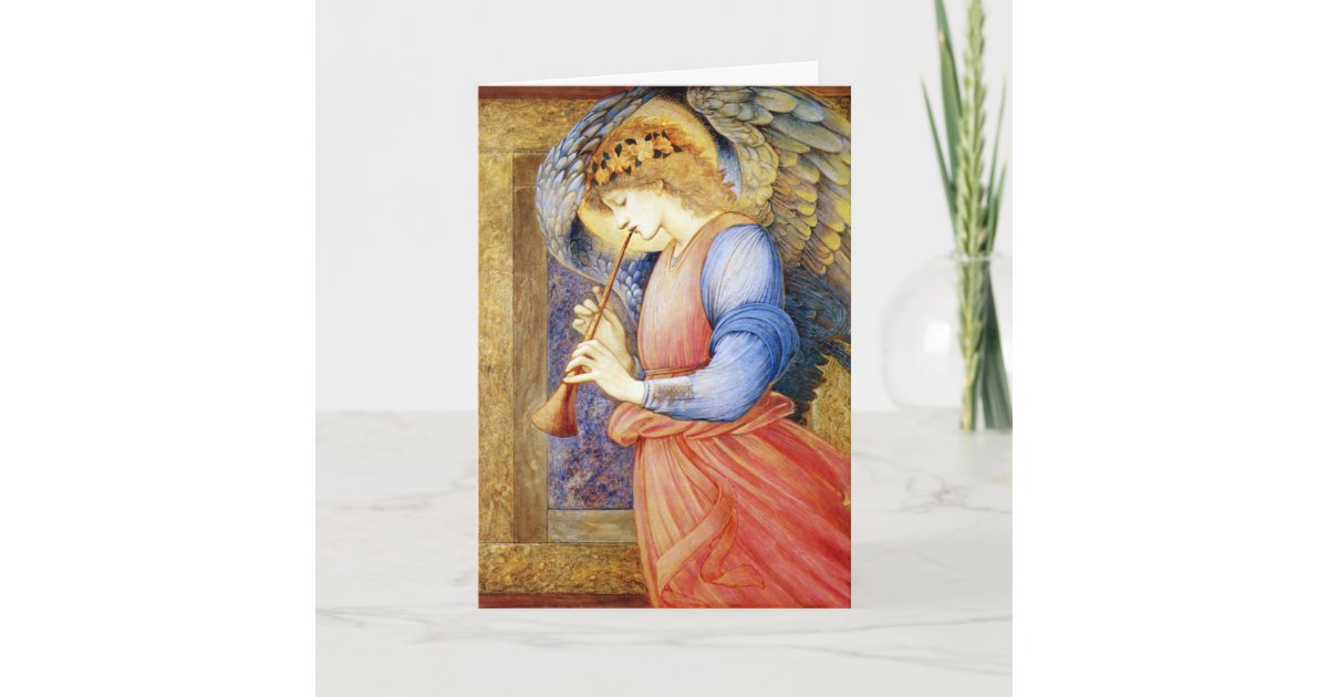 Angel Christmas Cards Fine Art BurneJones Zazzle