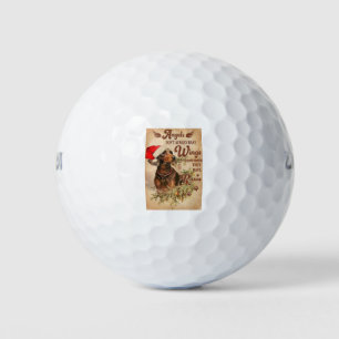 Angel Christmas Dachshunds Golf Balls
