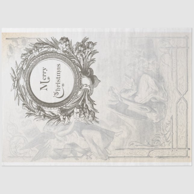 Angel Christmas Furniture Decoupage Paper (Front)