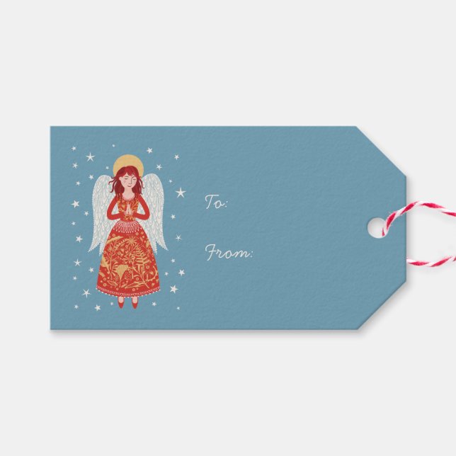 Angel Christmas Gift Tags (Front (Horizontal))