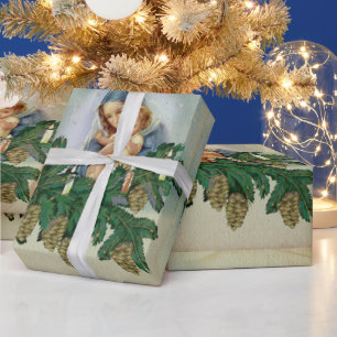 Angel Christmas Mery and Jesus in Candle Light Wrapping Paper